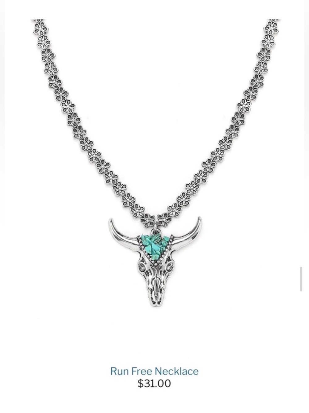 Cowgirl Confetti Run Free Necklace